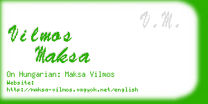 vilmos maksa business card